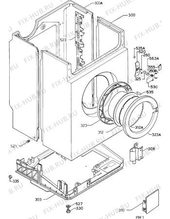 Взрыв-схема стиральной машины Zanussi WDJ1074 - Схема узла Cabinet + armatures